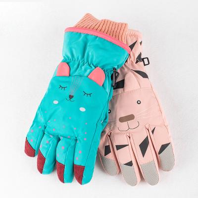 China Factory Sale Various Embossed Widely Used Windproof Keep Warm And Defend Cold Kids Ski Mitt for sale