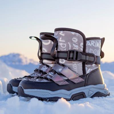 China Waterproof Spikes Waterproof Thick Kids Snow Boots Girls Wadding Boy's Private Ski Boots for sale