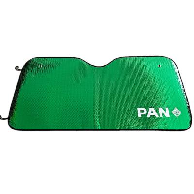 China Green Sports Car Windshield Sunshade PE Bubble Foam Car Sun Shade Full Print Customized Logo Sunshade for sale