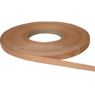 China Modern 0.50mm Pre Glue Natural American White Oak Veneer Dark Edging With Hot Melt Glue for sale