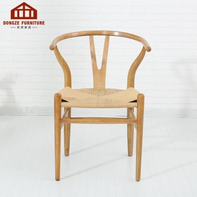 China Universal Solid Wood Rope Braided Weave Y Shape Chair For Dining Room for sale