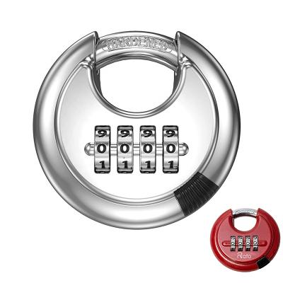 China 70mm Stainless Steel Hardened Steel Keyless Heavy Duty Keyless Disc Around Combination Disc Digital Padlock for sale