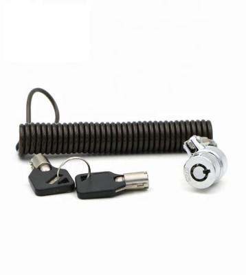 China Laptop Zinc Alloy Chrome Plated Security Spring Stretch Cord Lock Laptop Lock For Computer for sale