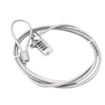 China Computer Laptop Combination Security Lock Cable Theft Deterrent 4 Digit Chain Password For Notebook PC for sale