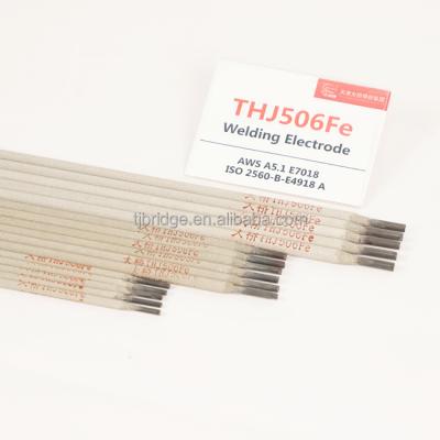 China Small Smoke 64 Years Bridge Best Seller Low Hydrogen Steel Welding Rod Electrode AWS E7018 THJ506Fe for sale