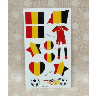 China Belgium Football Soccer Temporary Tattoo Sticker Belgian Non - Toxic Body Tatto for sale