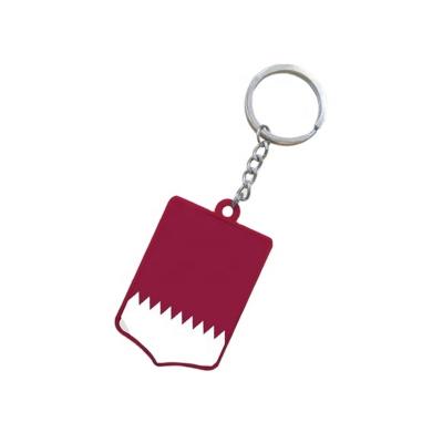 China 2022 WM Qatar Flag Mini Plastic PVC Key Chain T-shirt Keychain In Qatar Color for sale