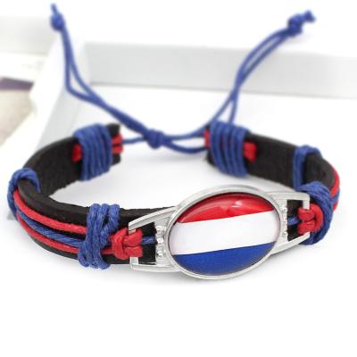 China 2022 WM Holland Fan Wristband English PU Plastic Wristband for sale