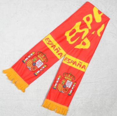 China 2022 Cheap Promotion Soccer Cup Spain Fan Acrylic Woven Scarf for sale