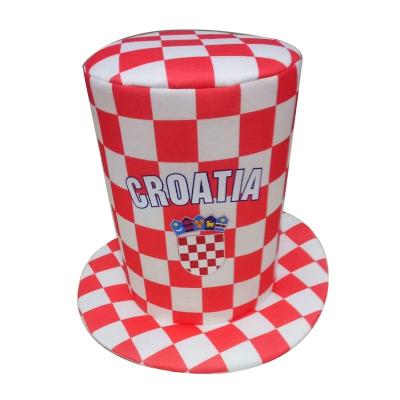 China 2022 Plush HK Croatia Flag Supporter Gentry Hat in Croatia Flag Color for sale