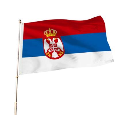 China WM2022 Serbia 3x5 ft National Hanging Flag 90x150cm Serbian Country Flag for sale