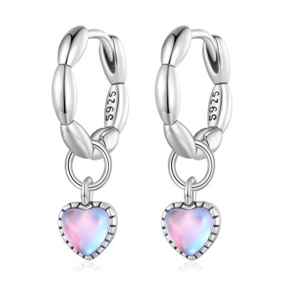 China TRENDY heart drop earrings fashion design women jewelry exquisite temperament rhinestone heart dangle earrings for sale