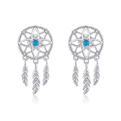 China 925 Sterling Silver Earrings Fashion Design Jewelry Dreamcatcher TREND Earrings For Women for sale