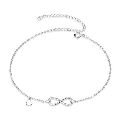 China FASHIONABLE Pure Silver Symbol Anklet SHIERO Eternity Fine Jewelry Anklets For Women Fashion Minimalist Anklet for sale