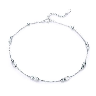 China SHIERO 925 Sterling Silver Fashion DIY Anklet Chain For Women Jewelry Fine White Gold Plated Anklet Chain for sale