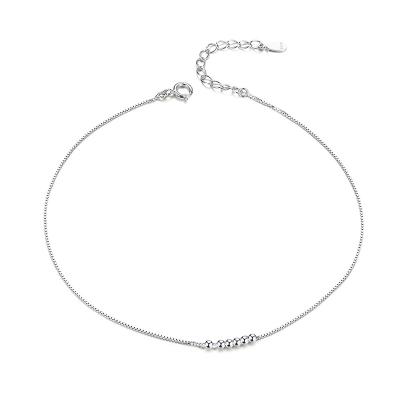 China SHIERO FASHIONABLE Sterling Silver Minimalist Anklet White Helical Gold Plated Anklet Jewelry 925 Fashion Bracelet Anklet For Women for sale