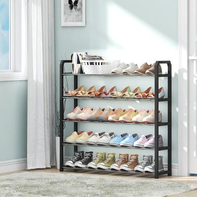 China (Other) Adjustable Single 5 Tier Shoe Rack Space Saving Shoe Tower Cabinet Storage Organizer for sale