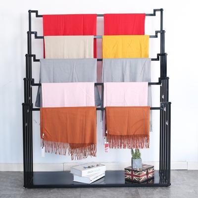 China Scarf Show Multi-Layer Fabric Workshop Display Stand Scarf Cloth Hanging Display Racks for sale