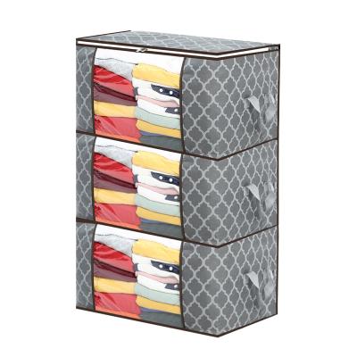 China Factory price folding underbed foldable storage closet bag blanket fabric large quilt storage bag for sale