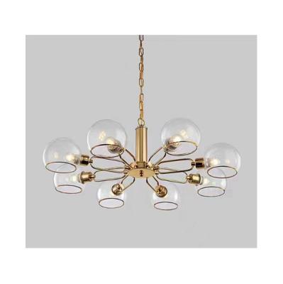 China 2023 New Nordic Modern Glass Molecular G9 Ceiling Hanging Gold Metal Living Room Pendant Light Chandelier for sale