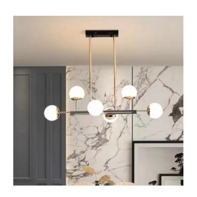 China Nordic Simple Modern Gold Restaurant Glass Pendant Light for sale