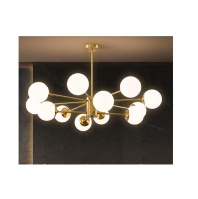 China Nordic Simple Modern Gold Restaurant Glass Pendant Light for sale