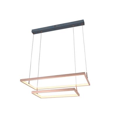 China Nordic Modern Villa Living Room Square Minimalist Creative Led Pendant Lamp Long for sale