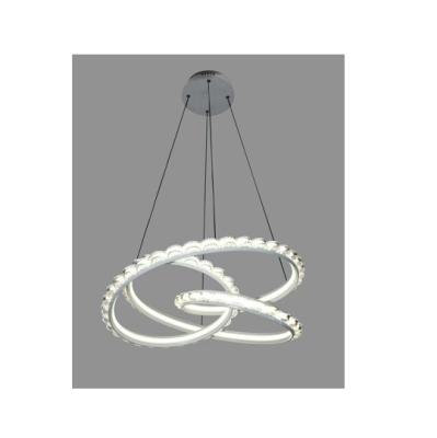 China Modern Simple Ceiling Chandelier Ceiling Ring Acrylic Crystal Luxury Gold Ring Circle Pendant Lights Hotel LED for sale