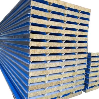 China Proud and Waterproof Easy to Install Wall Panel Sandwich Panel Low Price High Quality Sound Insulation Warm Rock Wool Sandwich Panel for sale