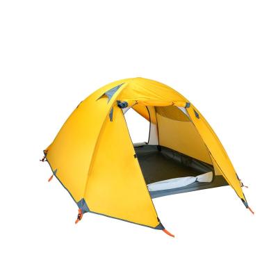 China Modern wholesale waterproof PU tents 3500mm modern double layer 210T polyester 3-4 people travel camping tent for sale