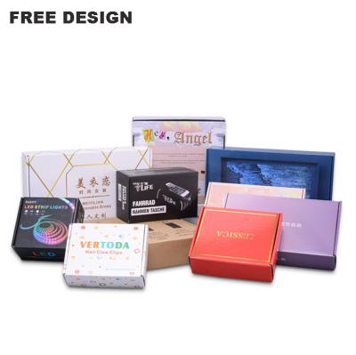 China Free Logo Recyclable Custom Natural Beauty Design Eco-Friendly Design Shipping Boxes Paper Black Mailing Mailing Box Self Care Packaging Box for sale