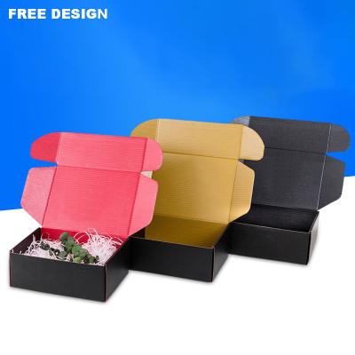 China Recyclable Wholesale Custom Printed LOGO Mailers Folding Gift Paper Box Cardboard Black Mailing Corrugated Packaging Mailer Boxes Custom Made for sale