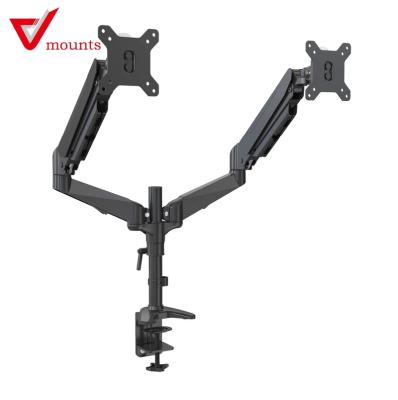 China V-mount Aluminum Alloy Monitor Stand Monitor Mounts For 2 Monitors With Cable Management System 15-32