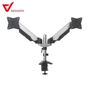 China Home V-Mounts Dual Monitors Angle Free Tilt Shock Absorber Stand Durable Monitor Mount Arm for sale