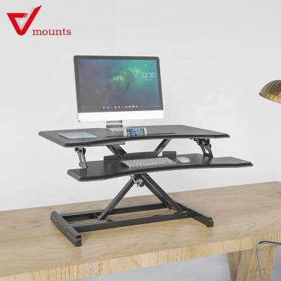 China Home Office Height Adjustable Furniture Office V-Frames (Height) Shock Absorber Sit to Stand Desk with MDF Office Workstation for sale