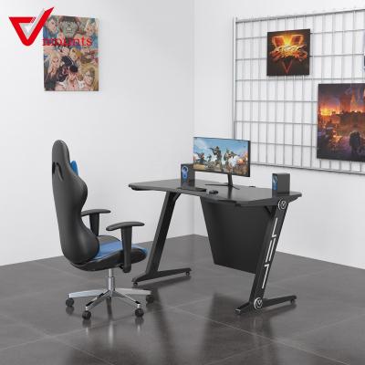 China (Others) 47 Inch Large Style Gamer Workstation PC Desktop Gaming Z-Shape Adjustable V-Racks Professional Computer Table Computer Table for sale