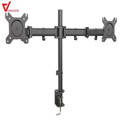 China Steel V-Frames Aluminum Fully Adjustable Monitor Arm Dual Computer Desk Mounts VM-D29 for sale