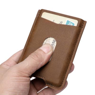 China RFID Blocking Protects Hot Sale Minimalist Slim Card Holder Custom Color Accepted Wallet Fashion RFID Aluminum Leather Card Case For Men for sale