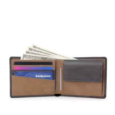 China Simple& Classic Custom Leather Wallets RFID Bifold PU Blocking Wallet For Men for sale