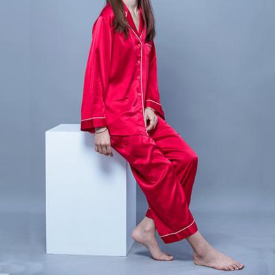 China Oekotex Thermal Wholesale Southsilkroad Luxury Pure Silk Custom Sleepwear 19MM Pajama Sets for sale