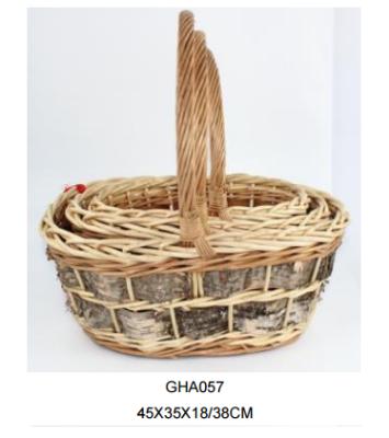 China Viable cheap wicker baskets handle, willow flower wicker baskets baskets for gifts for sale