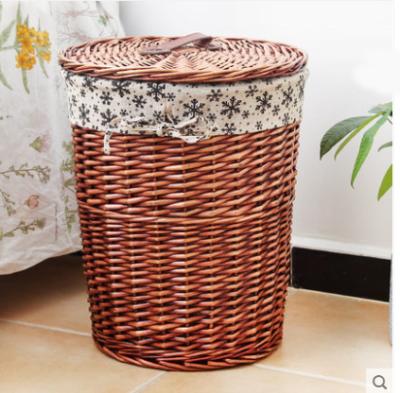 China Sustainable Willow Laundry Hamper Storage Wicker Basket, Brown Wicker Basket for sale