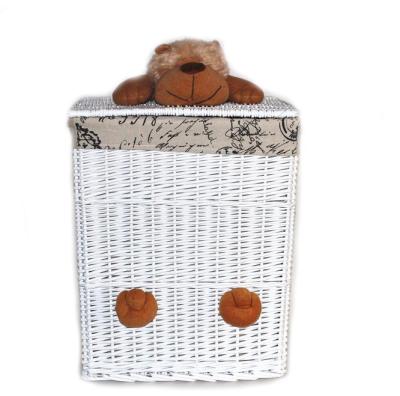 China Wholesale Custom High Quality Europe Willow Weave Storage Basket Wicker Wicker Laundry Hamper with Liner for Clothes in Linyi for sale