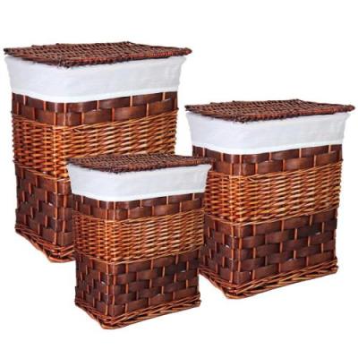 China Sustainable Household Willow Plant Woven Laundry Basket for sale