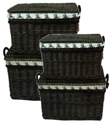 China Europe large wicker storage basket with lid for sale