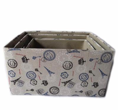 China Sustainable Canvas Made Bag 3 Storage Basket Set for sale