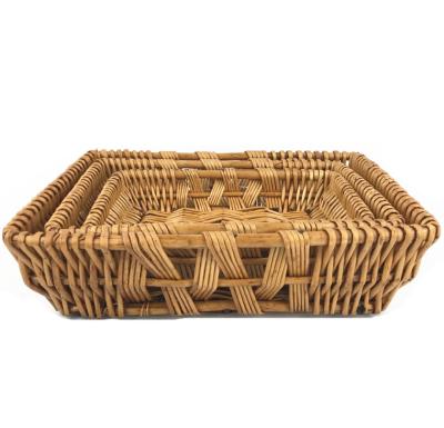 China Europe Eco-friendly Factory Directly Sell Willow Woven Striped Wicker Storage Basket Made In China for sale