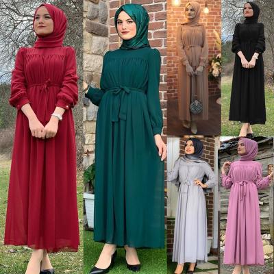 China Wholesale Chiffon With Liner 2021 Hot Selling Amazon Abaya Turkish Islamic Clothing for sale