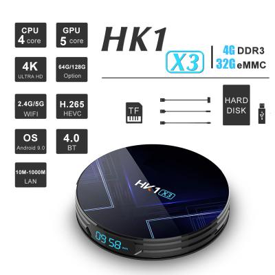 China Miracast (WiFi-Display) 2019 Cheapest 4GB 64GB Mini Media Player Support 8K Box Amlogic S905X3 HK1 X3 Ott Smart Android 9.0 Android TV for sale