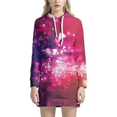 China 2021 Autumn Long Sleeve Pockets Sweater Hoodie Dress Starry Night Tunic Dresses Women's Anti-Shrink Clothing Dress for sale